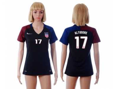 Women's USA #17 Altidore Away Soccer Country Jersey4