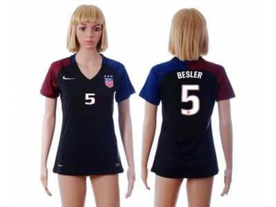 Women's USA #5 Besler Away Soccer Country Jersey4