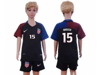 USA #15 Orozco Away Kid Soccer Country Jersey