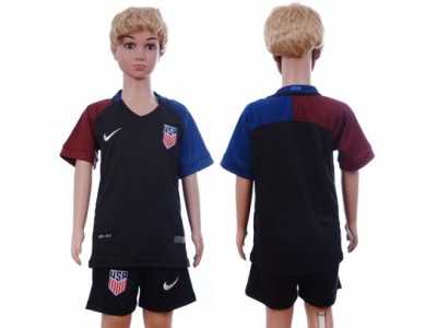 USA Blank Away Kid Soccer Country Jersey2