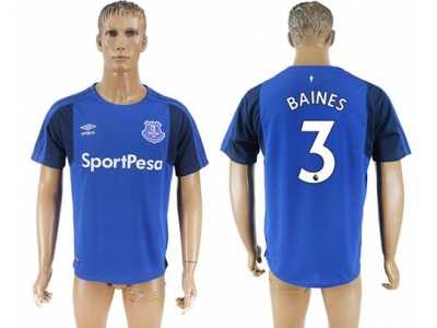 Everton #3 Baines Home Soccer Club Jersey1