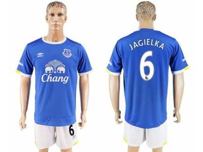 Everton #6 Jagielka Home Soccer Club Jersey2