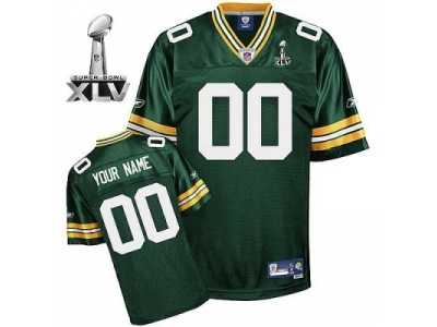 Customized Green Bay Packers Jersey Eqt Green Team Color 2011 Super Bowl Xlv Football