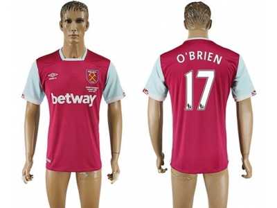West Ham United #17 O'Brien Home Soccer Club Jersey1