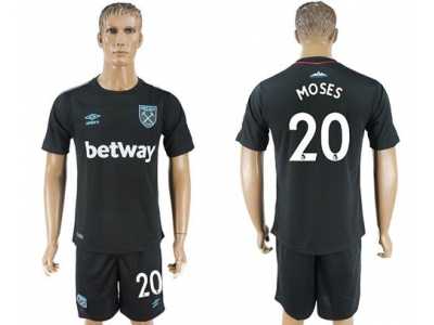 West Ham United #20 Moses Away Soccer Club Jersey