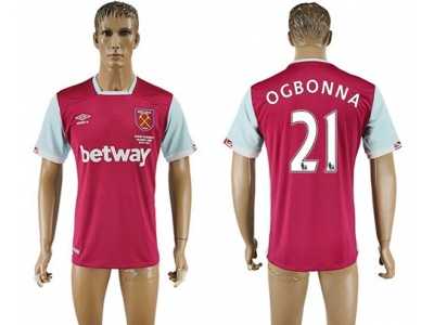 West Ham United #21 Ogbonna Home Soccer Club Jersey1