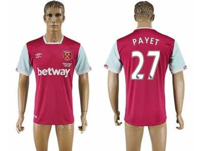 West Ham United #27 Payet Home Soccer Club Jersey1