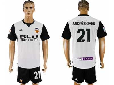 Valencia #21 Andre Gomes Home Soccer Club Jersey2