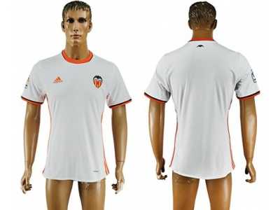Valencia Blank Home Soccer Club Jersey1