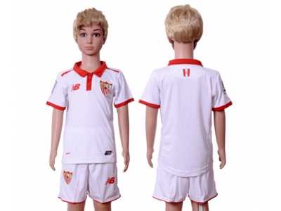 Sevilla Blank Home Kid Soccer Club Jersey