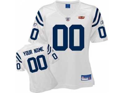 Customized Indianapolis Colts Jersey Women White Super Bowl Xliv Football