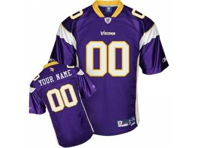 Customized Minnesota Vikings Jersey Eqt Purple Team Color Football