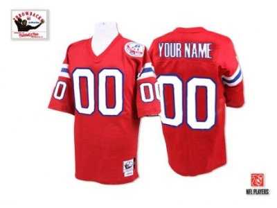 Customized New England Patriots Jersey Throwback Red Football