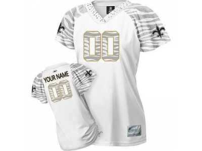 Customized New Orleans Saints Jersey Women Zebra Field Flirt Fashion Football