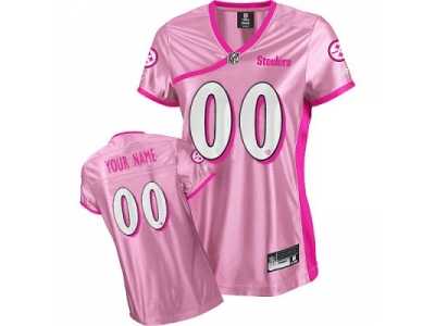 Customized Pittsburgh Steelers Jersey Women Pink Football