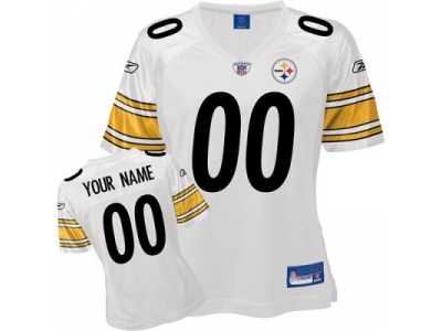 Customized Pittsburgh Steelers Jersey Women White Football