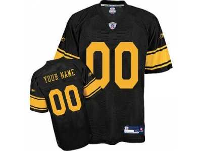 Customized Pittsburgh Steelers Jersey Youth Eqt Black With Yellow Number Football