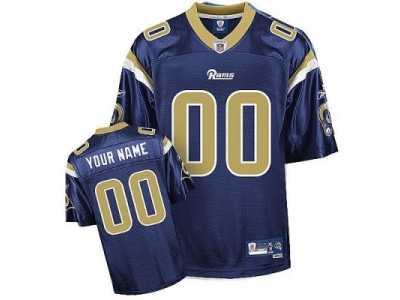 Customized St Louis Rams Jersey Eqt Blue Team Color Football