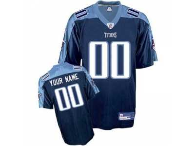 Customized Tennessee Titans Jersey Eqt Dark Blue Football
