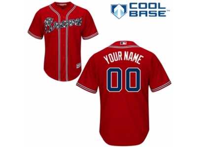 Youth Majestic Atlanta Braves Customized Authentic Red Alternate Cool Base MLB Jersey