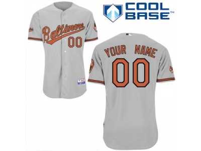 Customized Baltimore Orioles Jersey Grey Road Cool Base Baseball