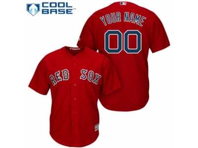 Women's Majestic Boston Red Sox Customized Replica Red Alternate Home Cool Base MLB Jersey