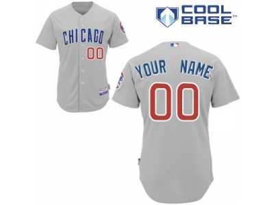 Customized Chicago Cubs Jersey Grey Road Cool Base Baseball