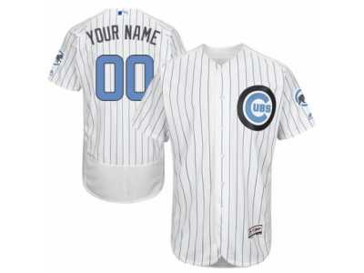 Men's Majestic Chicago Cubs Customized Authentic White 2016 Father's Day Fashion Flex Base MLB Jersey