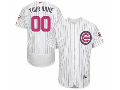 Men's Majestic Chicago Cubs Customized Authentic White 2016 Mother's Day Fashion Flex Base MLB Jersey