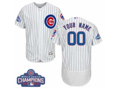 Men's Majestic Chicago Cubs Customized White 2016 World Series Champions Flexbase Authentic Collection MLB Jersey