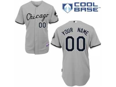 Customized Chicago White Sox Jersey Grey Road Cool Base Baseball