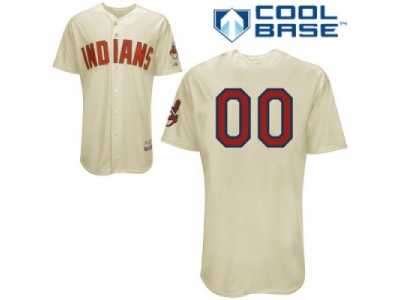 Customized Cleveland Indians Jersey Cream Home Cool Base Baseball