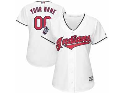 Women's Majestic Cleveland Indians Customized Authentic White Home 2016 World Series Bound Cool Base MLB Jersey