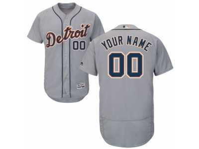 Men's Majestic Detroit Tigers Customized Grey Flexbase Authentic Collection MLB Jersey