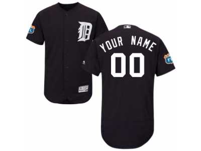 Men's Majestic Detroit Tigers Customized Navy Blue Flexbase Authentic Collection MLB Jersey