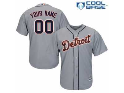 Youth Majestic Detroit Tigers Customized Authentic Grey Road Cool Base MLB Jersey