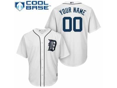 Youth Majestic Detroit Tigers Customized Authentic White Home Cool Base MLB Jersey
