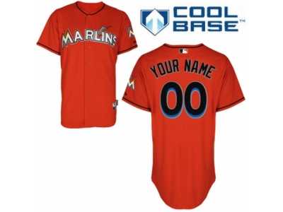 Youth Majestic Miami Marlins Customized Replica Orange Alternate 1 Cool Base MLB Jersey