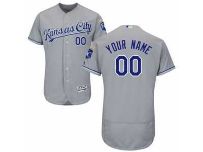 Men's Majestic Kansas City Royals Customized Grey Flexbase Authentic Collection MLB Jersey