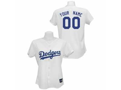 Women's Majestic Los Angeles Dodgers Customized Replica White Home Cool Base MLB Jersey