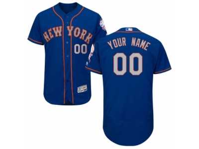 Men's Majestic New York Mets Customized Royal Gray Flexbase Authentic Collection MLB Jersey