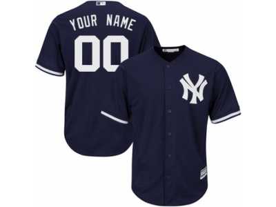 Men's Majestic New York Yankees Customized Authentic Navy Blue Alternate MLB Jersey