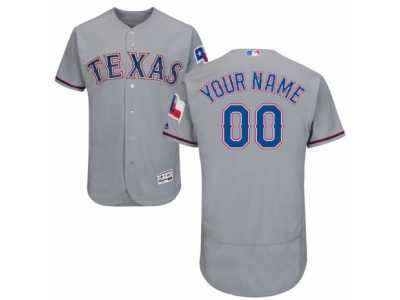 Men's Majestic Texas Rangers Customized Grey Flexbase Authentic Collection MLB Jersey