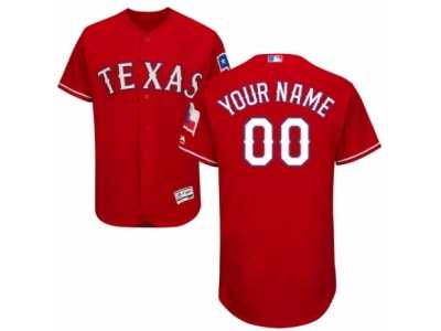 Men's Majestic Texas Rangers Customized Red Flexbase Authentic Collection MLB Jersey