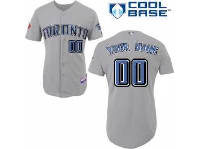 Customized Toronto Blue Jays Jersey Grey Road Cool Base Baseball