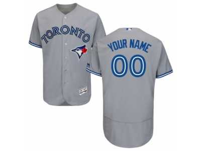 Men's Majestic Toronto Blue Jays Customized Grey Flexbase Authentic Collection MLB Jersey