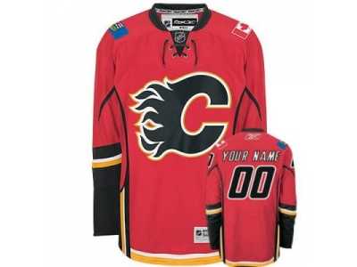 Customized Calgary Flames Jersey Red Home Man