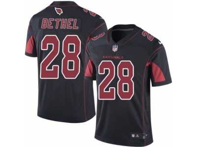 Men's Nike Arizona Cardinals #28 Justin Bethel Elite Black Rush NFL Jersey