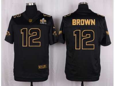 Nike Arizona Cardinals #12 John Brown Black Pro Line Gold Collection Jersey(Elite)