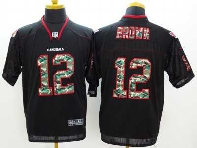 Nike Arizona Cardinals #12 brown Black jerseys(Elite Camo Fashion)